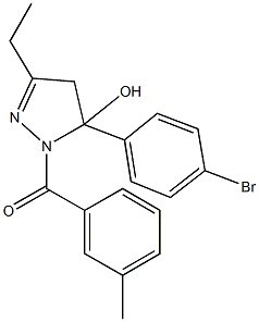 5-(4-bromophenyl)-3-ethyl-1-(3-methylbenzoyl)-4,5-dihydro-1H-pyrazol-5-ol 구조식 이미지
