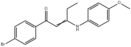 1-(4-bromophenyl)-3-(4-methoxyanilino)-2-penten-1-one Structure