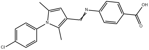 4-({[1-(4-chlorophenyl)-2,5-dimethyl-1H-pyrrol-3-yl]methylene}amino)benzoic acid Structure