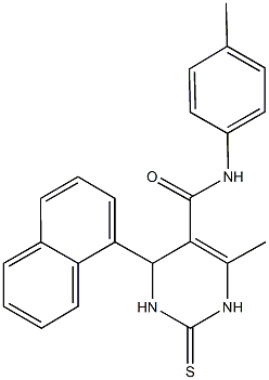 6-methyl-N-(4-methylphenyl)-4-(1-naphthyl)-2-thioxo-1,2,3,4-tetrahydro-5-pyrimidinecarboxamide 구조식 이미지