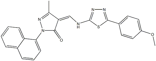 4-({[5-(4-methoxyphenyl)-1,3,4-thiadiazol-2-yl]amino}methylene)-5-methyl-2-(1-naphthyl)-2,4-dihydro-3H-pyrazol-3-one Structure