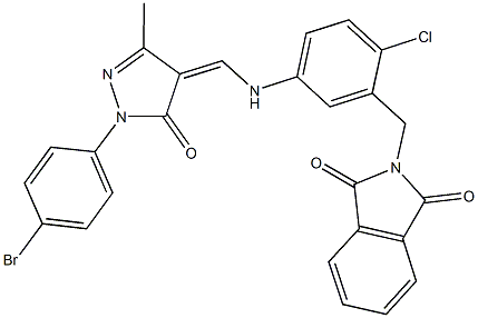 2-[5-({[1-(4-bromophenyl)-3-methyl-5-oxo-1,5-dihydro-4H-pyrazol-4-ylidene]methyl}amino)-2-chlorobenzyl]-1H-isoindole-1,3(2H)-dione 구조식 이미지