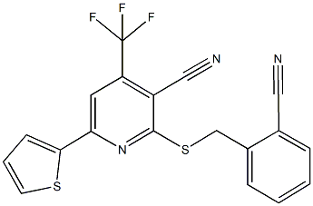 2-[(2-cyanobenzyl)sulfanyl]-6-thien-2-yl-4-(trifluoromethyl)nicotinonitrile 구조식 이미지