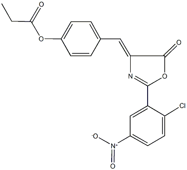 4-[(2-{2-chloro-5-nitrophenyl}-5-oxo-1,3-oxazol-4(5H)-ylidene)methyl]phenyl propionate 구조식 이미지