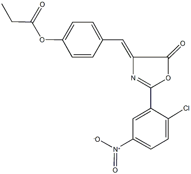 4-[(2-{2-chloro-5-nitrophenyl}-5-oxo-1,3-oxazol-4(5H)-ylidene)methyl]phenyl propionate Structure