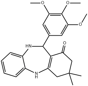 3,3-dimethyl-11-(3,4,5-trimethoxyphenyl)-2,3,4,5,10,11-hexahydro-1H-dibenzo[b,e][1,4]diazepin-1-one Structure