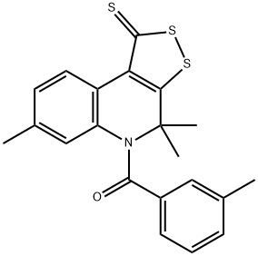 4,4,7-trimethyl-5-(3-methylbenzoyl)-4,5-dihydro-1H-[1,2]dithiolo[3,4-c]quinoline-1-thione 구조식 이미지