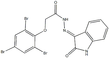 N'-(2-oxo-1,2-dihydro-3H-indol-3-ylidene)-2-(2,4,6-tribromophenoxy)acetohydrazide 구조식 이미지