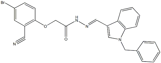 N'-[(1-benzyl-1H-indol-3-yl)methylene]-2-(4-bromo-2-cyanophenoxy)acetohydrazide Structure