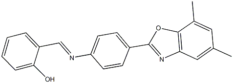 2-({[4-(5,7-dimethyl-1,3-benzoxazol-2-yl)phenyl]imino}methyl)phenol 구조식 이미지