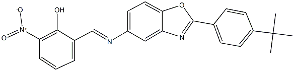 2-({[2-(4-tert-butylphenyl)-1,3-benzoxazol-5-yl]imino}methyl)-6-nitrophenol 구조식 이미지