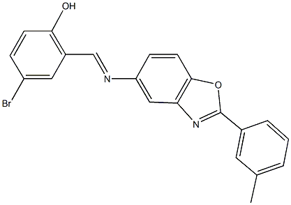 4-bromo-2-({[2-(3-methylphenyl)-1,3-benzoxazol-5-yl]imino}methyl)phenol Structure