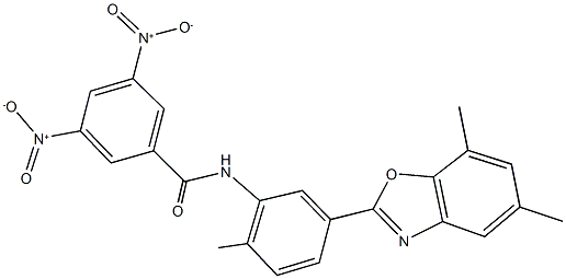 N-[5-(5,7-dimethyl-1,3-benzoxazol-2-yl)-2-methylphenyl]-3,5-bisnitrobenzamide Structure
