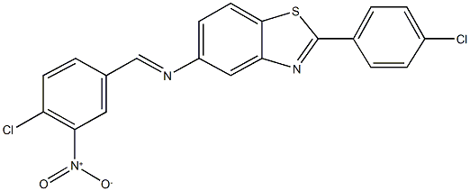 5-({4-chloro-3-nitrobenzylidene}amino)-2-(4-chlorophenyl)-1,3-benzothiazole 구조식 이미지