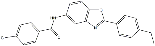 4-chloro-N-[2-(4-ethylphenyl)-1,3-benzoxazol-5-yl]benzamide Structure