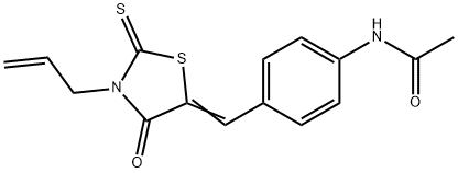 N-{4-[(3-allyl-4-oxo-2-thioxo-1,3-thiazolidin-5-ylidene)methyl]phenyl}acetamide 구조식 이미지