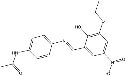 N-[4-({3-ethoxy-2-hydroxy-5-nitrobenzylidene}amino)phenyl]acetamide Structure