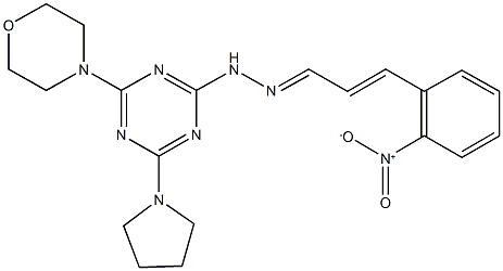 3-{2-nitrophenyl}acrylaldehyde [4-(4-morpholinyl)-6-(1-pyrrolidinyl)-1,3,5-triazin-2-yl]hydrazone 구조식 이미지