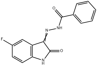 N'-(5-fluoro-2-oxo-1,2-dihydro-3H-indol-3-ylidene)benzohydrazide 구조식 이미지