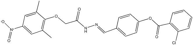 4-[2-({4-nitro-2,6-dimethylphenoxy}acetyl)carbohydrazonoyl]phenyl 2-chlorobenzoate 구조식 이미지