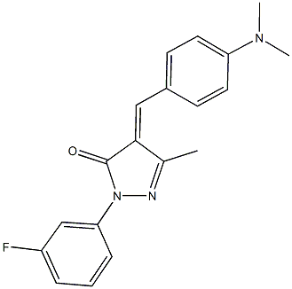 4-[4-(dimethylamino)benzylidene]-2-(3-fluorophenyl)-5-methyl-2,4-dihydro-3H-pyrazol-3-one 구조식 이미지