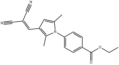 ethyl 4-[3-(2,2-dicyanovinyl)-2,5-dimethyl-1H-pyrrol-1-yl]benzoate 구조식 이미지