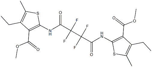 methyl 4-ethyl-2-[(4-{[4-ethyl-3-(methoxycarbonyl)-5-methyl-2-thienyl]amino}-2,2,3,3-tetrafluoro-4-oxobutanoyl)amino]-5-methyl-3-thiophenecarboxylate 구조식 이미지