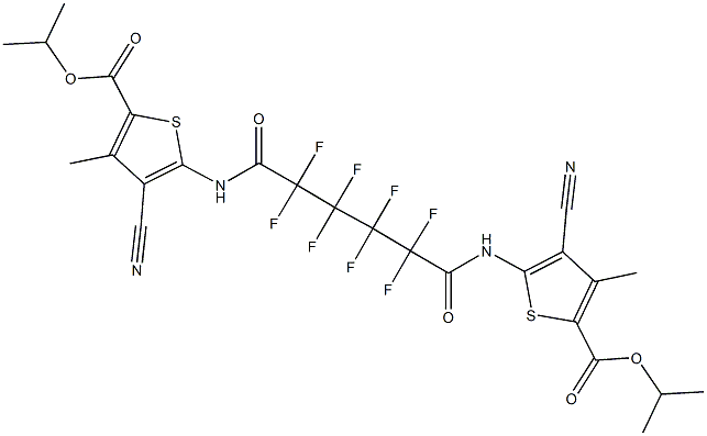 isopropyl 4-cyano-5-[(6-{[3-cyano-5-(isopropoxycarbonyl)-4-methyl-2-thienyl]amino}-2,2,3,3,4,4,5,5-octafluoro-6-oxohexanoyl)amino]-3-methyl-2-thiophenecarboxylate Structure