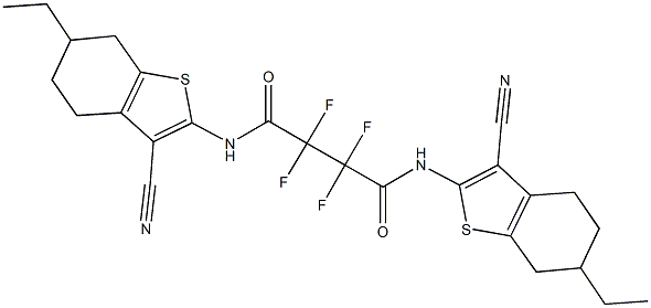 N~1~,N~4~-bis(3-cyano-6-ethyl-4,5,6,7-tetrahydro-1-benzothien-2-yl)-2,2,3,3-tetrafluorosuccinamide Structure