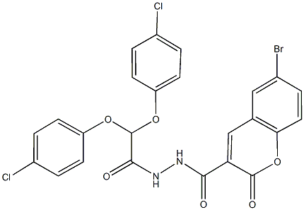 N'-[bis(4-chlorophenoxy)acetyl]-6-bromo-2-oxo-2H-chromene-3-carbohydrazide Structure