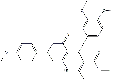 methyl 4-(3,4-dimethoxyphenyl)-7-(4-methoxyphenyl)-2-methyl-5-oxo-1,4,5,6,7,8-hexahydro-3-quinolinecarboxylate Structure