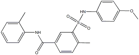 3-[(4-methoxyanilino)sulfonyl]-4-methyl-N-(2-methylphenyl)benzamide 구조식 이미지