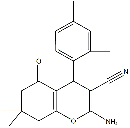 2-amino-4-(2,4-dimethylphenyl)-7,7-dimethyl-5-oxo-5,6,7,8-tetrahydro-4H-chromene-3-carbonitrile Structure