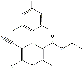 ethyl 6-amino-5-cyano-4-mesityl-2-methyl-4H-pyran-3-carboxylate Structure