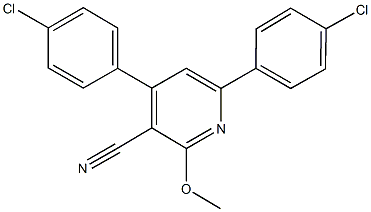 4,6-bis(4-chlorophenyl)-2-methoxynicotinonitrile 구조식 이미지