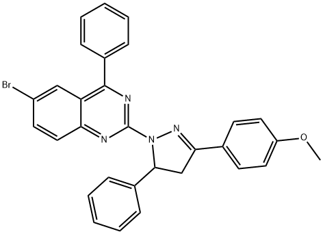 6-bromo-2-[3-(4-methoxyphenyl)-5-phenyl-4,5-dihydro-1H-pyrazol-1-yl]-4-phenylquinazoline Structure