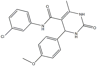 N-(3-chlorophenyl)-4-(4-methoxyphenyl)-6-methyl-2-oxo-1,2,3,4-tetrahydro-5-pyrimidinecarboxamide 구조식 이미지