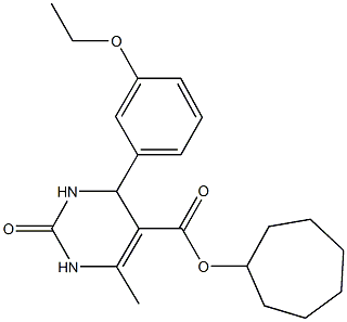 cycloheptyl 4-(3-ethoxyphenyl)-6-methyl-2-oxo-1,2,3,4-tetrahydro-5-pyrimidinecarboxylate 구조식 이미지