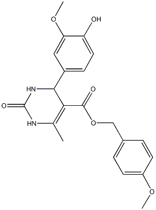 4-methoxybenzyl 4-(4-hydroxy-3-methoxyphenyl)-6-methyl-2-oxo-1,2,3,4-tetrahydro-5-pyrimidinecarboxylate 구조식 이미지