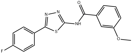 N-[5-(4-fluorophenyl)-1,3,4-thiadiazol-2-yl]-3-methoxybenzamide 구조식 이미지