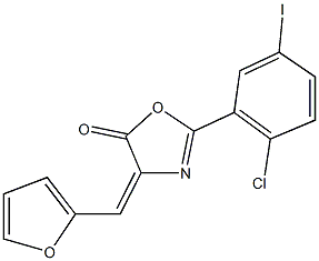 2-(2-chloro-5-iodophenyl)-4-(2-furylmethylene)-1,3-oxazol-5(4H)-one Structure