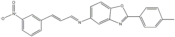 5-[(3-{3-nitrophenyl}-2-propenylidene)amino]-2-(4-methylphenyl)-1,3-benzoxazole Structure