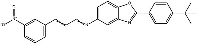 2-(4-tert-butylphenyl)-5-[(3-{3-nitrophenyl}-2-propenylidene)amino]-1,3-benzoxazole Structure