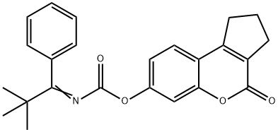 4-oxo-1,2,3,4-tetrahydrocyclopenta[c]chromen-7-yl 2,2-dimethyl-1-phenylpropylidenecarbamate 구조식 이미지