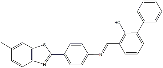 3-({[4-(6-methyl-1,3-benzothiazol-2-yl)phenyl]imino}methyl)[1,1'-biphenyl]-2-ol Structure