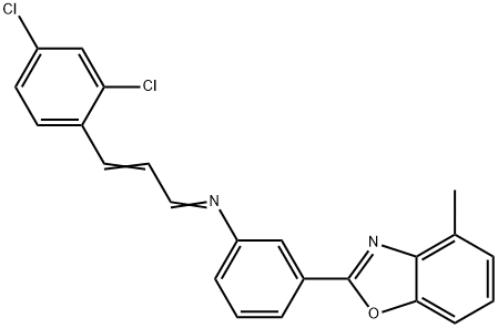 N-[3-(2,4-dichlorophenyl)-2-propenylidene]-N-[3-(4-methyl-1,3-benzoxazol-2-yl)phenyl]amine 구조식 이미지