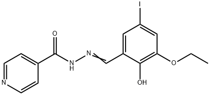 N'-(3-ethoxy-2-hydroxy-5-iodobenzylidene)isonicotinohydrazide 구조식 이미지