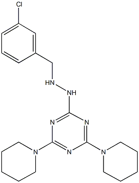 2-[2-(3-chlorobenzyl)hydrazino]-4,6-di(1-piperidinyl)-1,3,5-triazine Structure