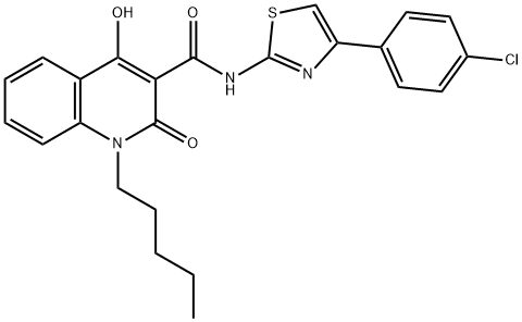 N-[4-(4-chlorophenyl)-1,3-thiazol-2-yl]-4-hydroxy-2-oxo-1-pentyl-1,2-dihydro-3-quinolinecarboxamide Structure