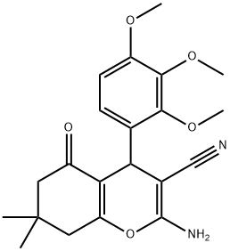 2-amino-7,7-dimethyl-5-oxo-4-(2,3,4-trimethoxyphenyl)-5,6,7,8-tetrahydro-4H-chromene-3-carbonitrile Structure